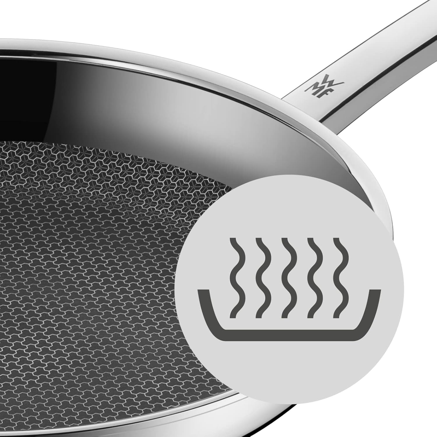 WMF Profi Resist Induktionspfanne 24 cm, Material mit Mehrschichtbeschichtung, Wabenstruktur, Edelstahlgriff, ofenfeste Töpfe und Pfannen Naty Shop