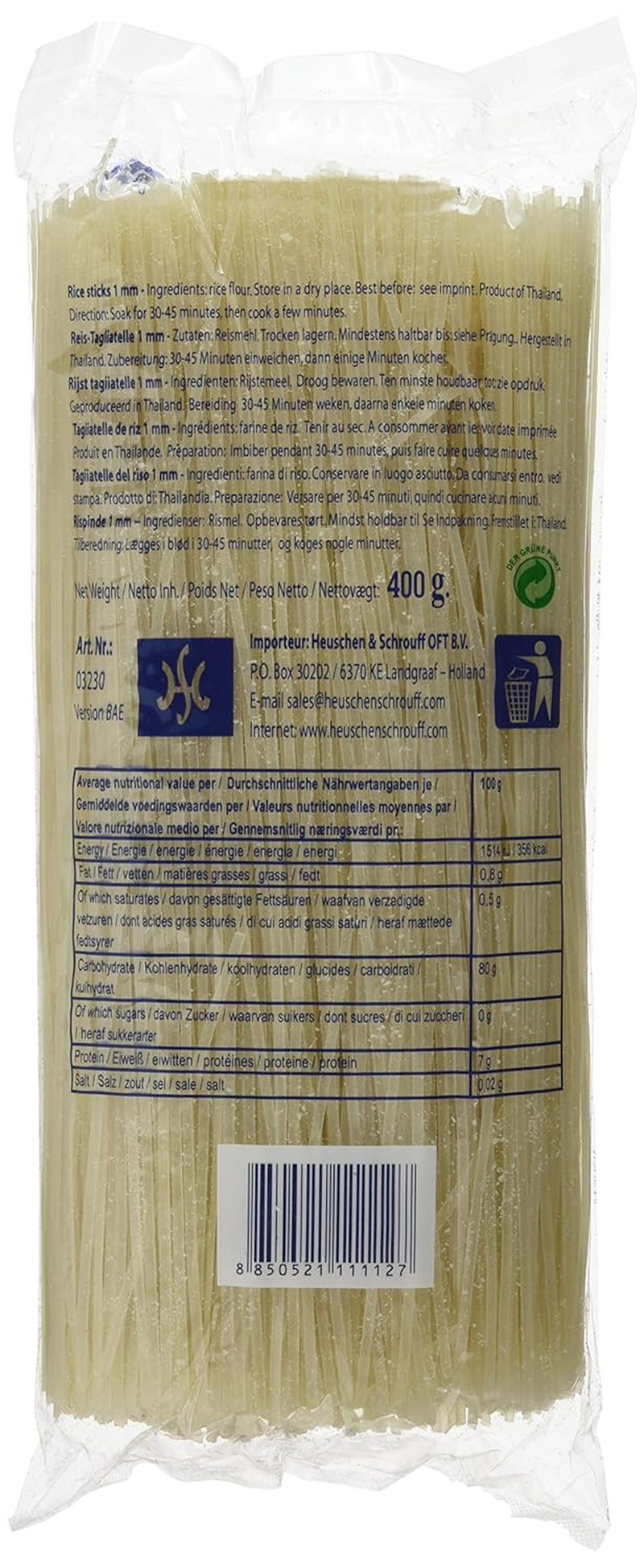- Reisnudeln 1 mm, (1 X 400 GR)