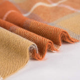 G Lake Orange karierte Decke, Überwurf, Acryl, weich, wendbar, Tagesdecke mit farbigen Fransen, Geschenk für Weihnachtsdekorationen, 127 cm B x 170,2 cm L-Pumpkin Orange Betten und Decken G Lake