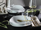 CreaTable 24029 Square City Line Serie 6-Personen-Porzellan-Geschirrset, 12-teilig, spülmaschinen- und mikrowellengeeignet, hochwertige Herstellung