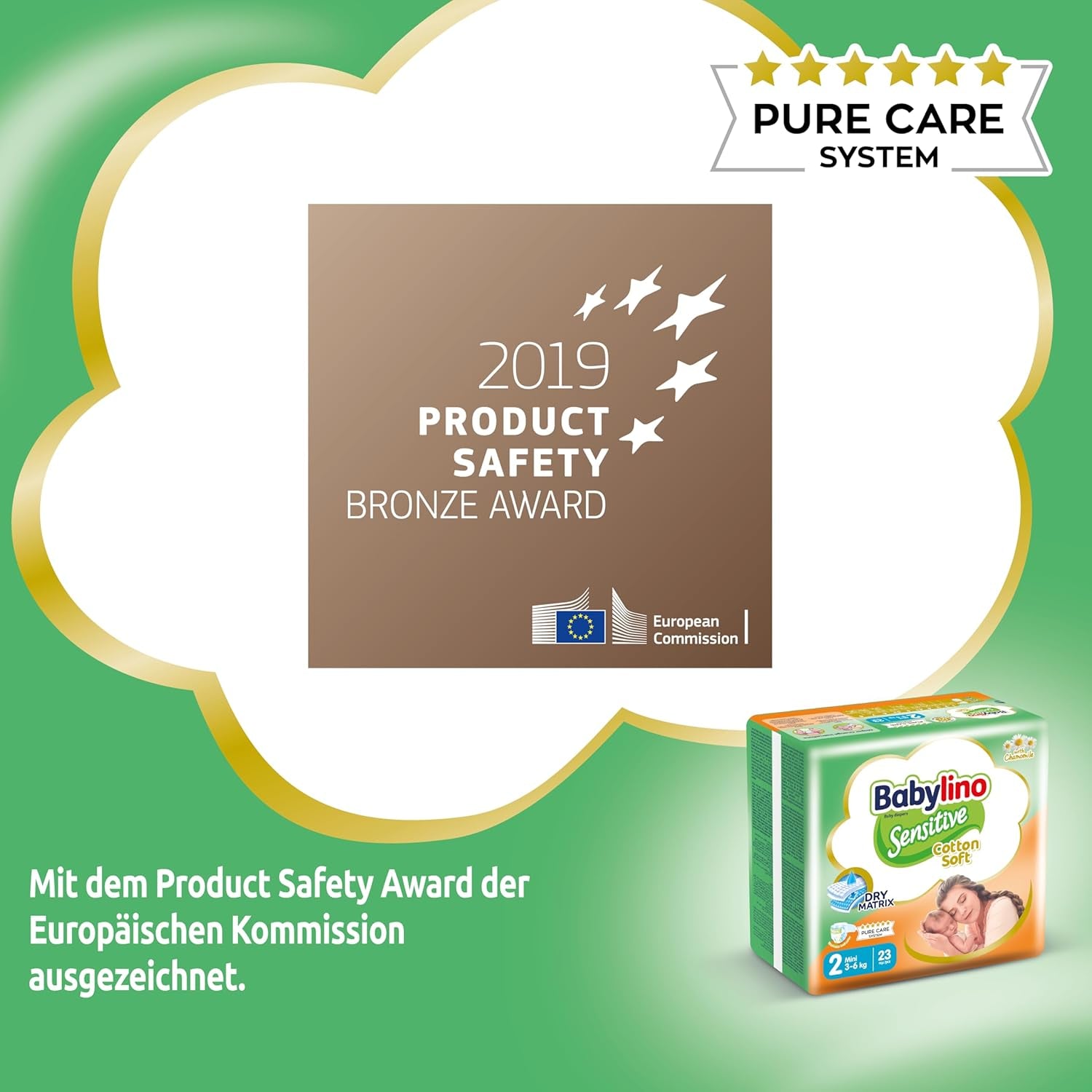 Windeln für empfindliche Babys, Größe 2, Mini (3-6 kg), 192 Windeln