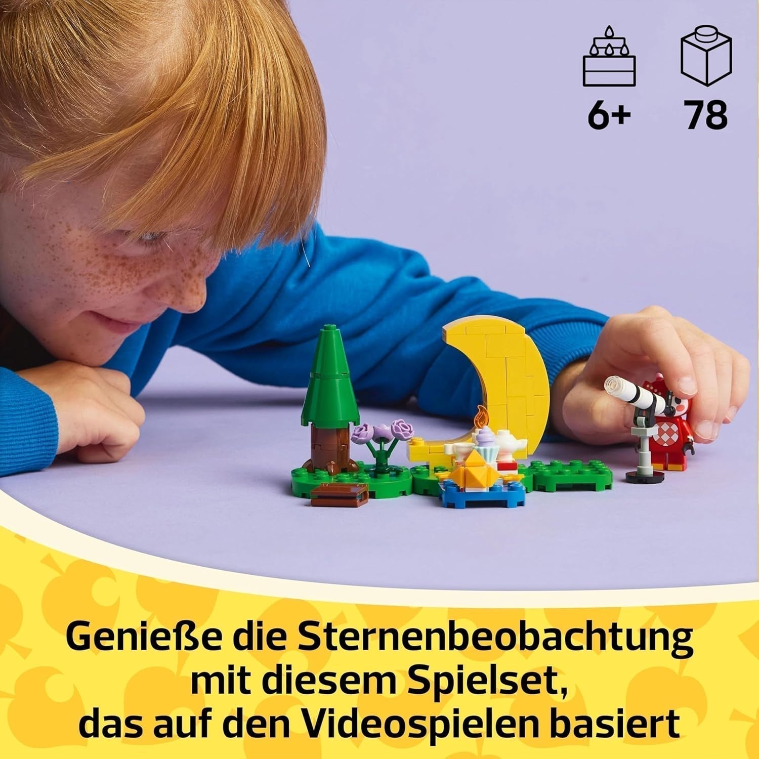 LEGO Animal Crossing Stargazing mit Euphemia, Bauset für Kinder, fantasievolles Rollenspiel-Videospielset, Spielzeug für 6-jährige Mädchen und Jungen, Figur Tierspielzeug 77053 Bausets Besuchen Sie den LEGO-Store