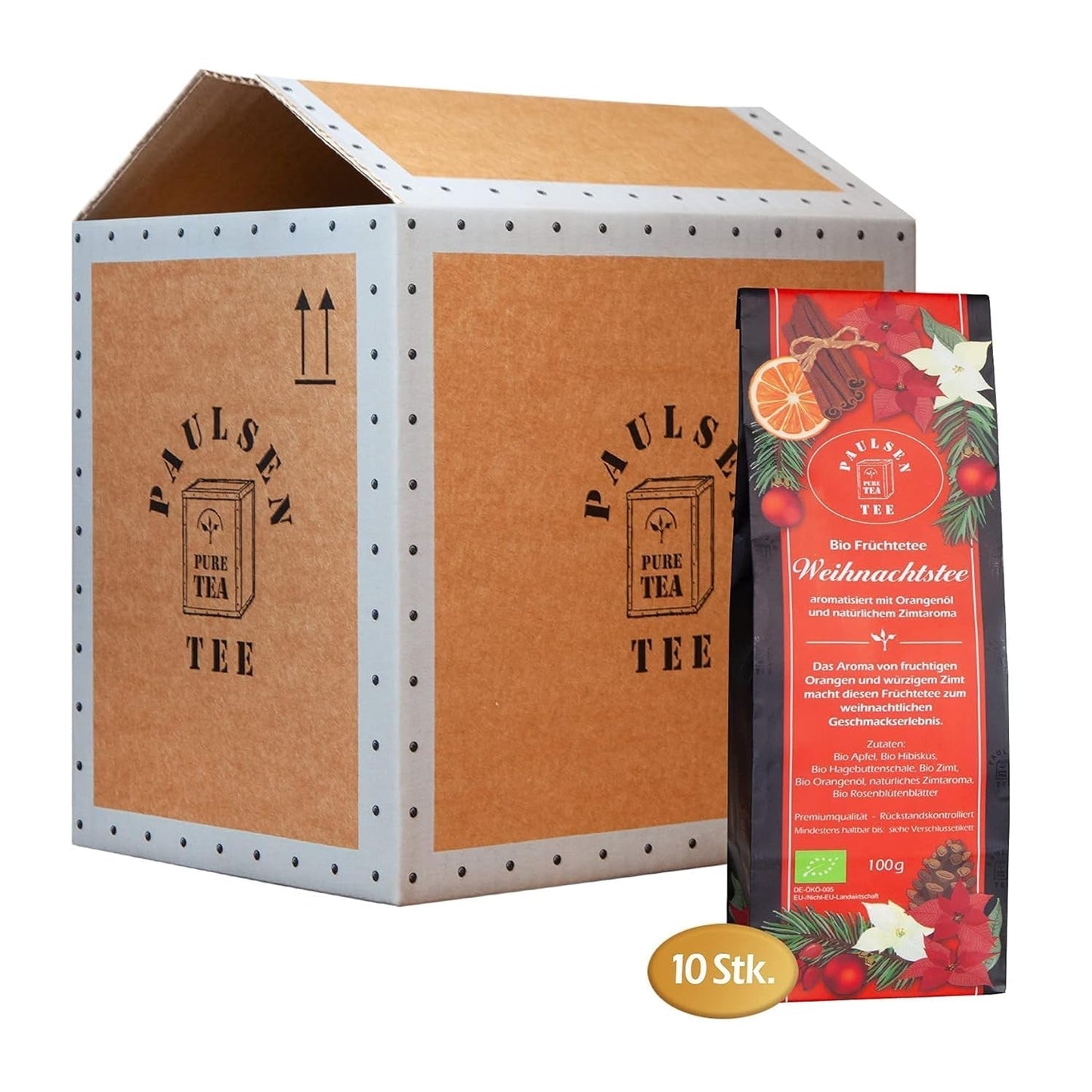 Bio-Weihnachtstee 10 x 100 g, Paulsen Tea Früchtetee, kontrolliert auf Rückstände