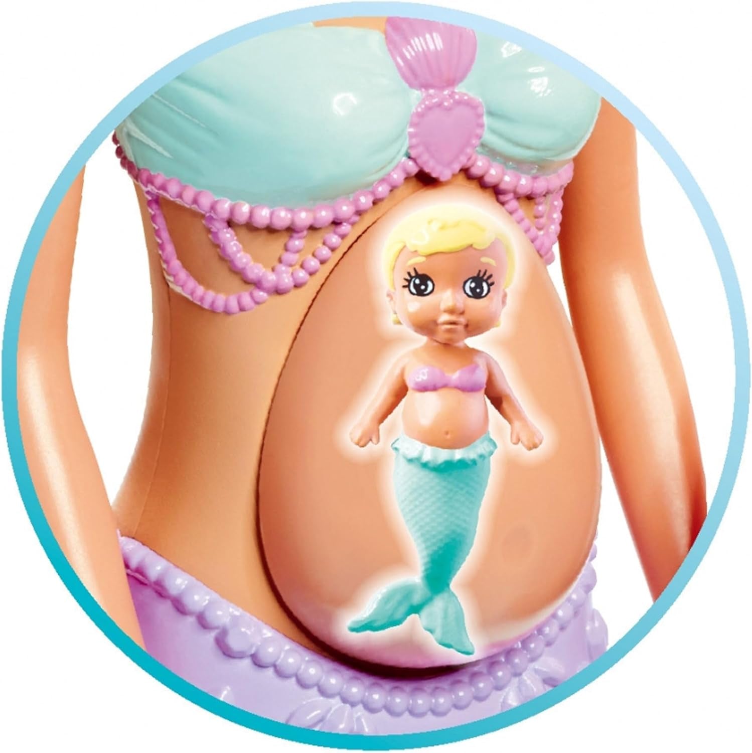 Simba 105733524 – Steffi Love Mermaid Family Schwangere Meerjungfrau Kevin Puppe mit Babybett, 29 cm, Modepuppen, Spielpuppen für 3 Jahre und älter