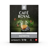 Café Royal Ristretto 36 Kapseln für Nespresso Kaffeemaschine – 9/10 Intensität – UTZ-zertifiziert Kaffeekapseln aus Aluminium (Packung mit 3)