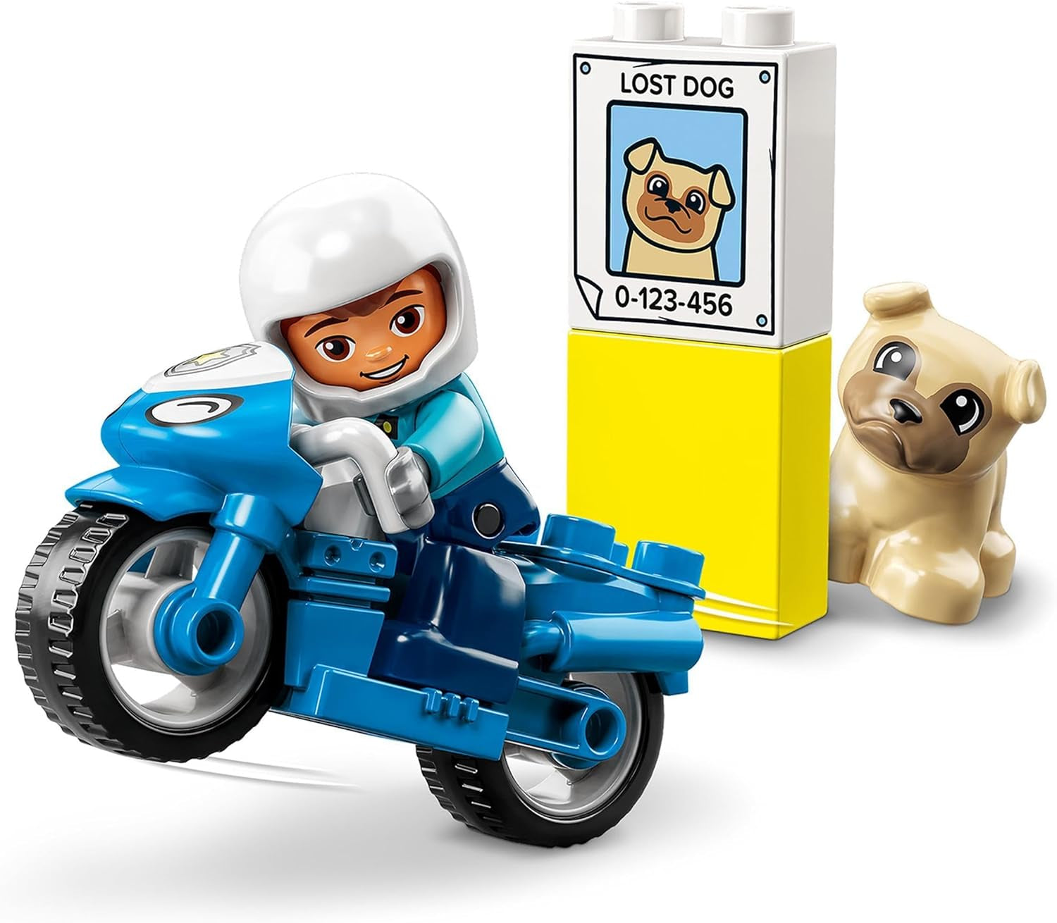 LEGO 10967 DUPLO Polizeimotorrad, Polizeispielzeug für Kleinkinder ab 2 Jahren, Ideales Spielzeug für die motorischen Fähigkeiten von Babys, Spielzeugmotorrad Bausets Besuchen Sie den LEGO-Store