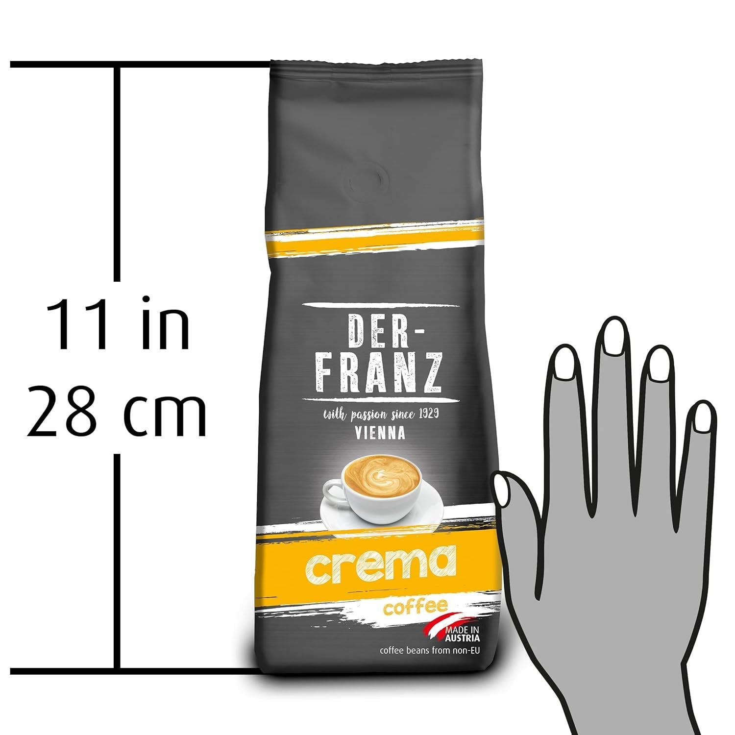 DER-FRANZ Kaffee Crema, Intensität 4/5, 100 % Arabica, ganze Kaffeebohnen, 3 x 500 g