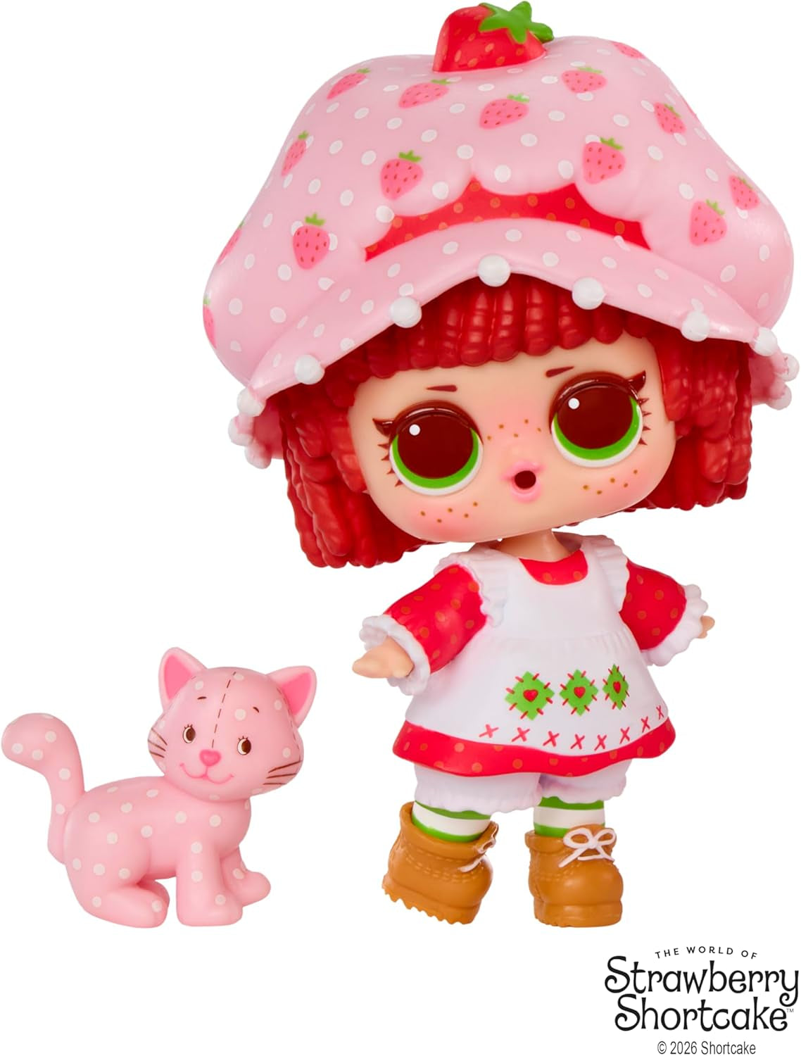 LOL Überraschung! Loves Emily Erdbeer Tots – Duftpuppen zum Sammeln mit 7 Überraschungen, Haustier, Mode, Schuhen, Hut, Spielset mit umwandelbarem Erdbeerhaus, ab 4 Jahren