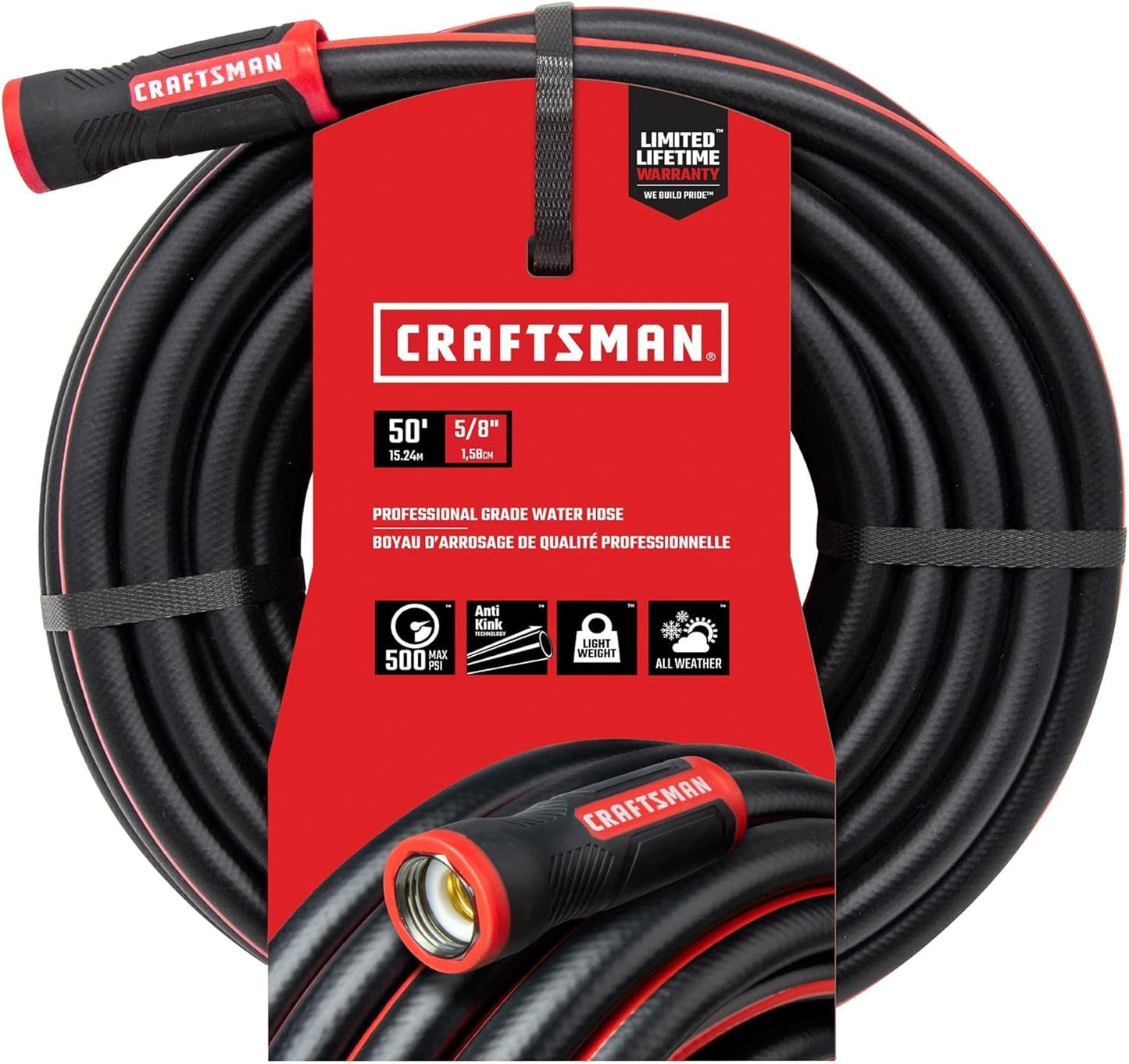 Robuster Wasserschlauch, flexibler Schlauch, Gartenschlauch, Durchmesser 1,6 cm x Länge 15,2 m