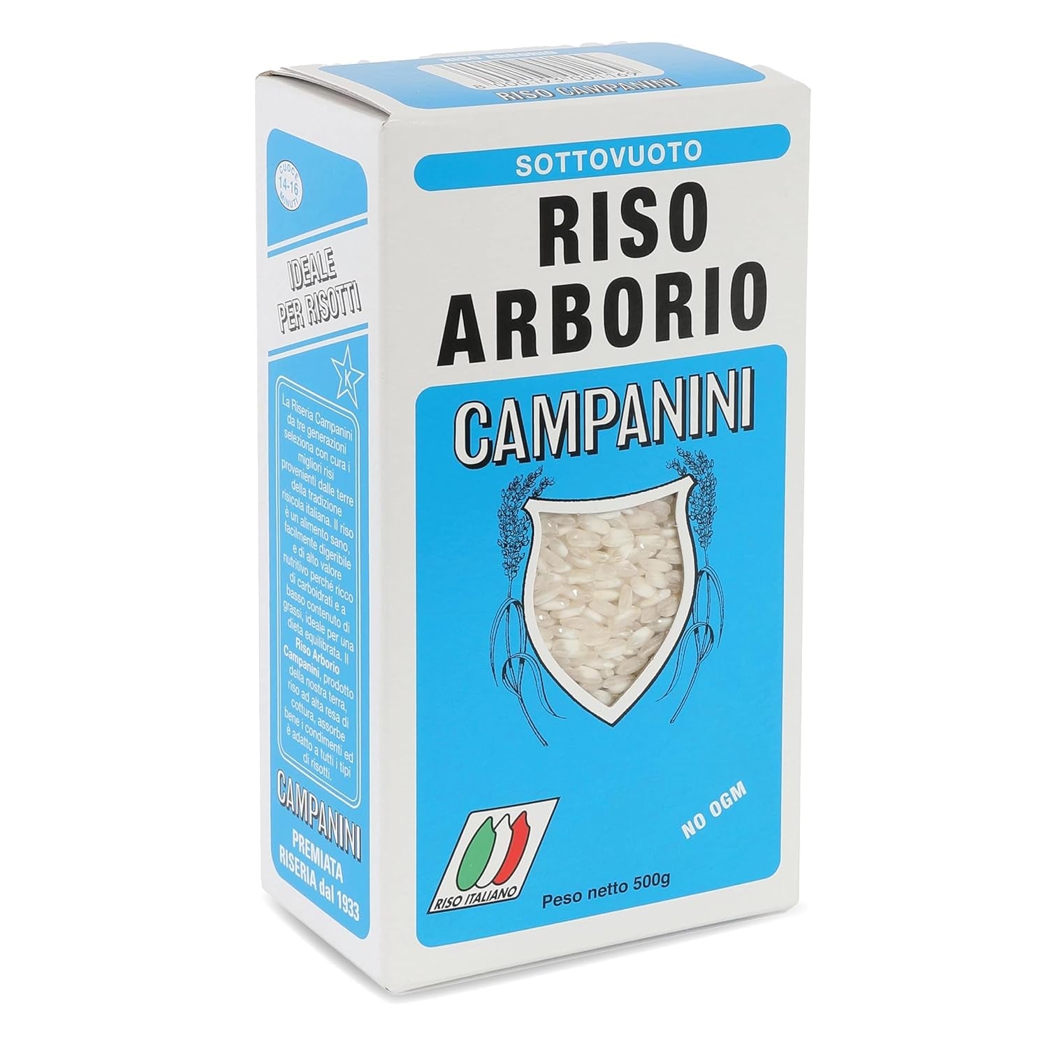 ‎Risera Campanini Risottoreis 500 g – Italienischer Risottoreis, Arborio Riso Reis, Cremiges Risotto