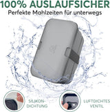 Umami-Lunchbox für Erwachsene, stapelbare Bento-Box mit 4 Besteck und Fächern, Lunchbox für Erwachsene, To-Go-Salatbehälter, Picknick-/Büro-Lunchbox, Anthrazit, 1500 ml Frischhalteboxen Naty Shop