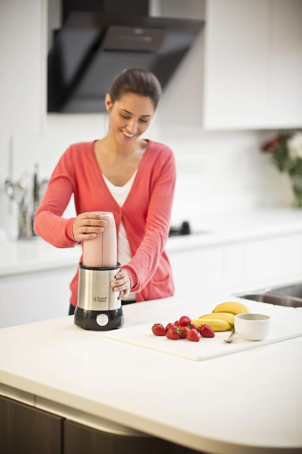 Russell Hobbs Mixer [Multifunktions- Standmixer] Nutriboost (Inkl. 5 Bpa-Freie Und Spülmaschinengeeignete Behälter + Deckel, 22.000 U/Min, 0,9 Ps-Motor) Elektrischer, Smoothie-Maker 23180-56 Kitchen Naty Shop