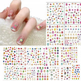 Niedliche Nagelaufkleber für Kinder, 20 Blatt, 3D-Nagelaufkleber, die im Dunkeln leuchten, Blumen, bunte Nagelkunstdekorationen, Nagelaufkleber, selbstklebende Aufkleber, DIY-Dekorationszubehör