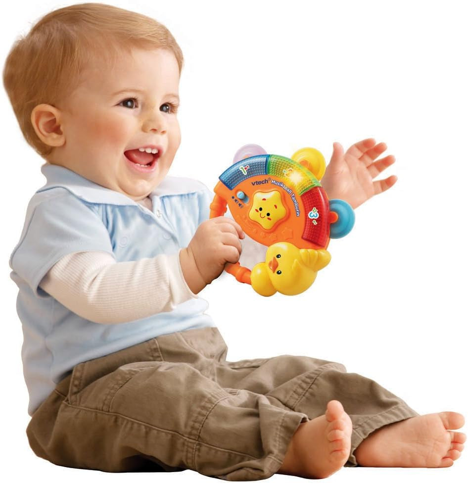 Vtech Baby 3-in-1 Magischer Musikball, 9–36 Monate & Babymusikspaß Tamburin – Elektronisches Spielzeug mit Musik und Soundeffekten – Für 9–36 Monate Babyspielzeug Bebe Naty Shop