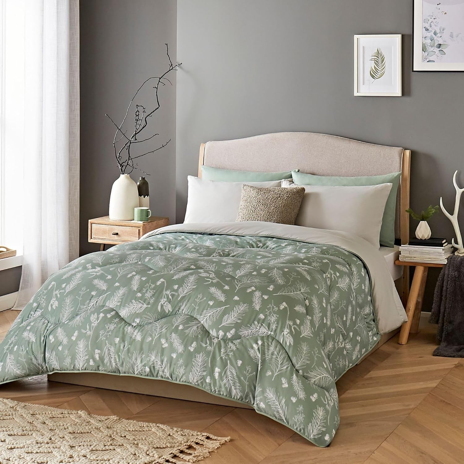 Gemütliche Sherpa-Fleecedecke von Night Lark, klassisches rotes Schottenkaro, 9 Tog, luxuriös, flauschig, dick und wendbar, perfekt für Couch, Bett, Couch, Couch. Hypoallergen, maschinenwaschbar, Größe: Betten und Bettdecken Night Lark Forest Branches King Size