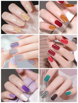 EBANKU 576 Stück kurze Press-on-Nägel mit Nagelkleber, 12 Farben kurze matte Kunstnägel, 8 kurze glänzende Kunstnägel, 4 glitzernde Kunstnägel