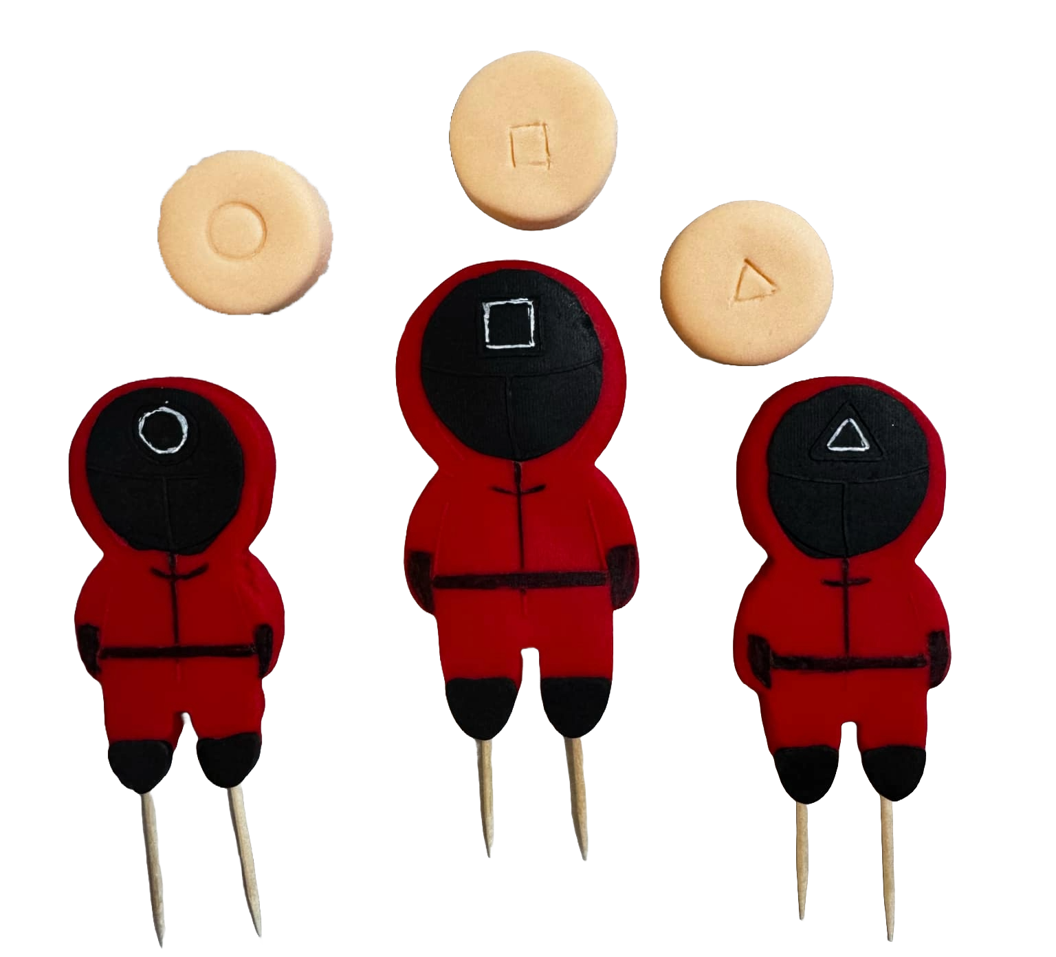 Set mit 6 essbaren Dekorationen aus Zuckerpaste, Tintenfisch-Dekoration aus Zuckerpaste Nati Shop