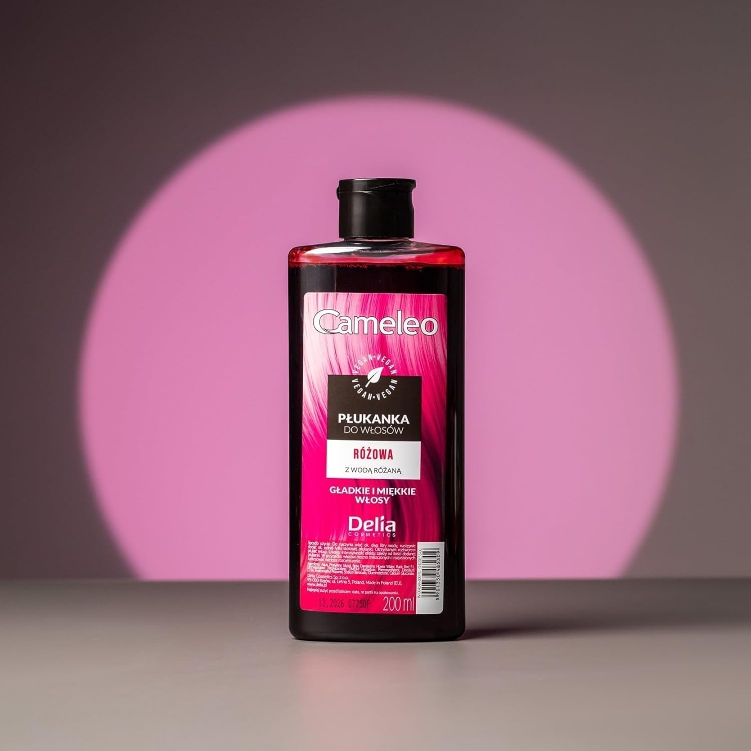 Cameleo – Rose Water Pink Hair Tonic, kein Gelbstich, semi-permanente Haarfarbe – für blondes und graues Haar – Farbe und Pflege – frei von Parabenen | 200 ml Naty Shop Haarfärbemittel