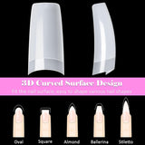 500 Stück französische künstliche Nagelspitzen, Acryl, künstliche Nagelspitzen, Set, Nagelverlängerungen, Nagelspitzen, künstliche Nägel, Zubehör mit 4 Stück Nageldesign-Kleber, Gel-Nägel, natürlich