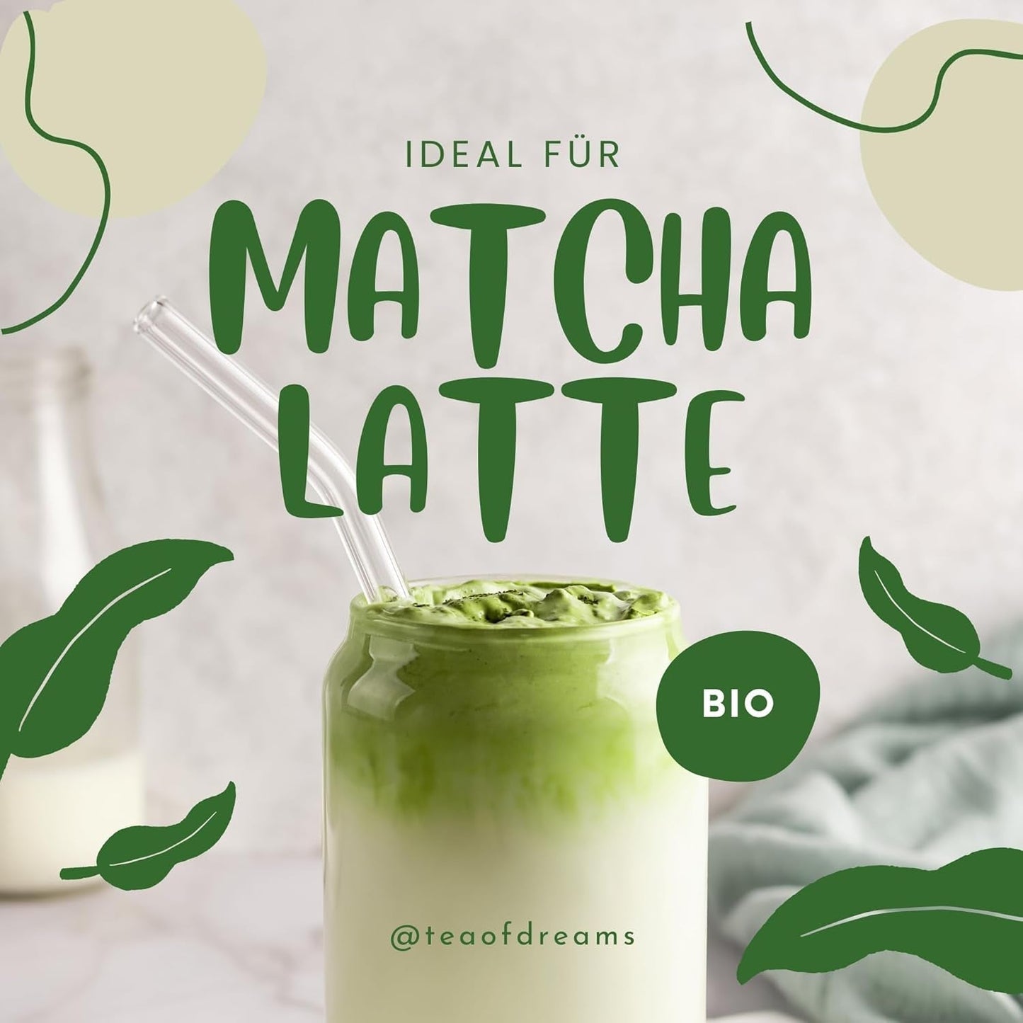 Bio-Matcha-Pulver für Tee und Matcha Latte – Premium-Zeremonienqualität aus Japan – Original Kissui-Grüntee – 30 g