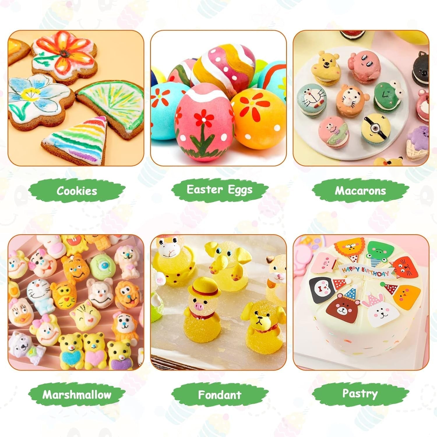 12 Stück Lebensmittelfarbstifte, Lebensmittelfarbstifte zum Backen, Lebensmittelmarker mit feiner und dicker Spitze, essbarer Stift für Kuchen, Fondant, Kekse, Ostereier, Macarons