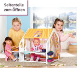 BABY born Puppenhaus, Wochenendhaus mit Licht- und Soundfunktion, aufklappbaren Seitenwänden, Spüle, Grill und viel Zubehör, 832752, Zapf Creation