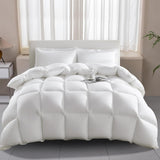 135 x 200 Ganzjahresdecke aus 100 % Baumwolle mit Gänsedaunen, dick gefüllte Federdecke, kein lebender Plüsch, extra flauschige Übergangsdecke, 3D-Schallkasten, Einzelbett, weiße Steppdecken und Steppdecken, Naty Shop Einzelbett, 135 x 200 cm