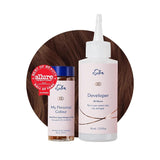 Permanentes Haarfärbeset, 100 % Grauabdeckung, Heimfärbung, 0 % Ammoniak-Haarfärbemittel, multidimensionale Haarfärbemittel, professionelle Haarfärbemittel, Naty Shop Haarfärbemittel, Dunkelbraun, Kupfer, Mahagoni, 4 cm