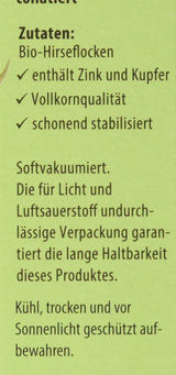 Hirse-Flocken Bio, 6er Pack (6 x 400 g) Getreide Naty Shop