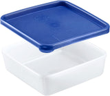 Westmark 4 Frischhalte-/Gefrierbehälter, inklusive Deckel, Fassungsvermögen: je 0,25 l, stapelbar, Kunststoff, Trio, Farbe: transparent/blau, 25042270 Frischhaltedosen Naty Shop