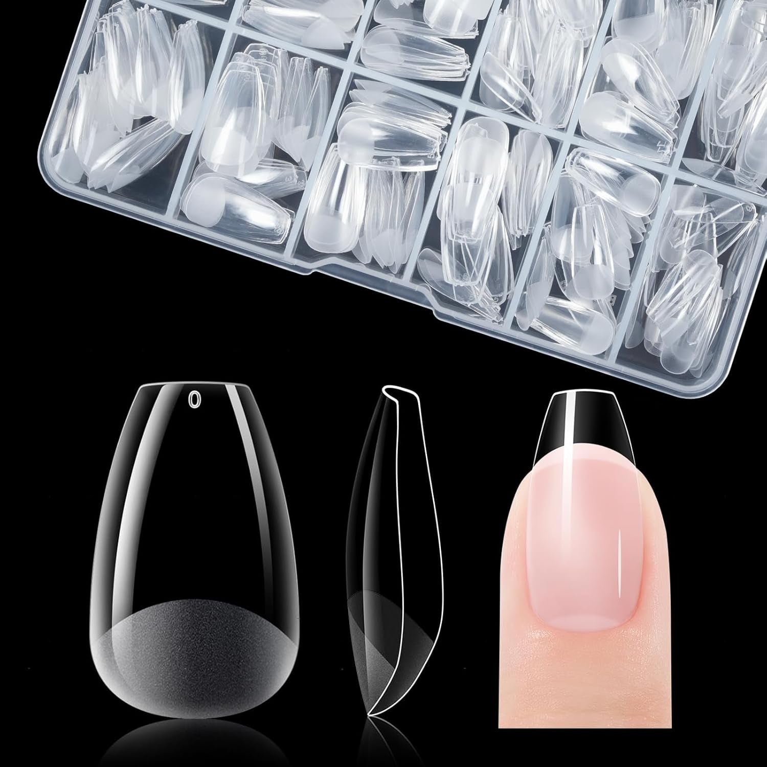 Gelike Ec Short Almond Nails – Weiche Nägel mit vollständiger Abdeckung, vorpolierte künstliche Nägel für Nagelverlängerungen, Nagelstudio zu Hause, DIY-Salon, 120 Stück, 12 Größen