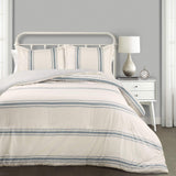 Lush Decor Gestreifte Bauernhaus-Steppdecke, Full/Queen, Grau Quilts und Quilts Naty Shop Blue Full Queen