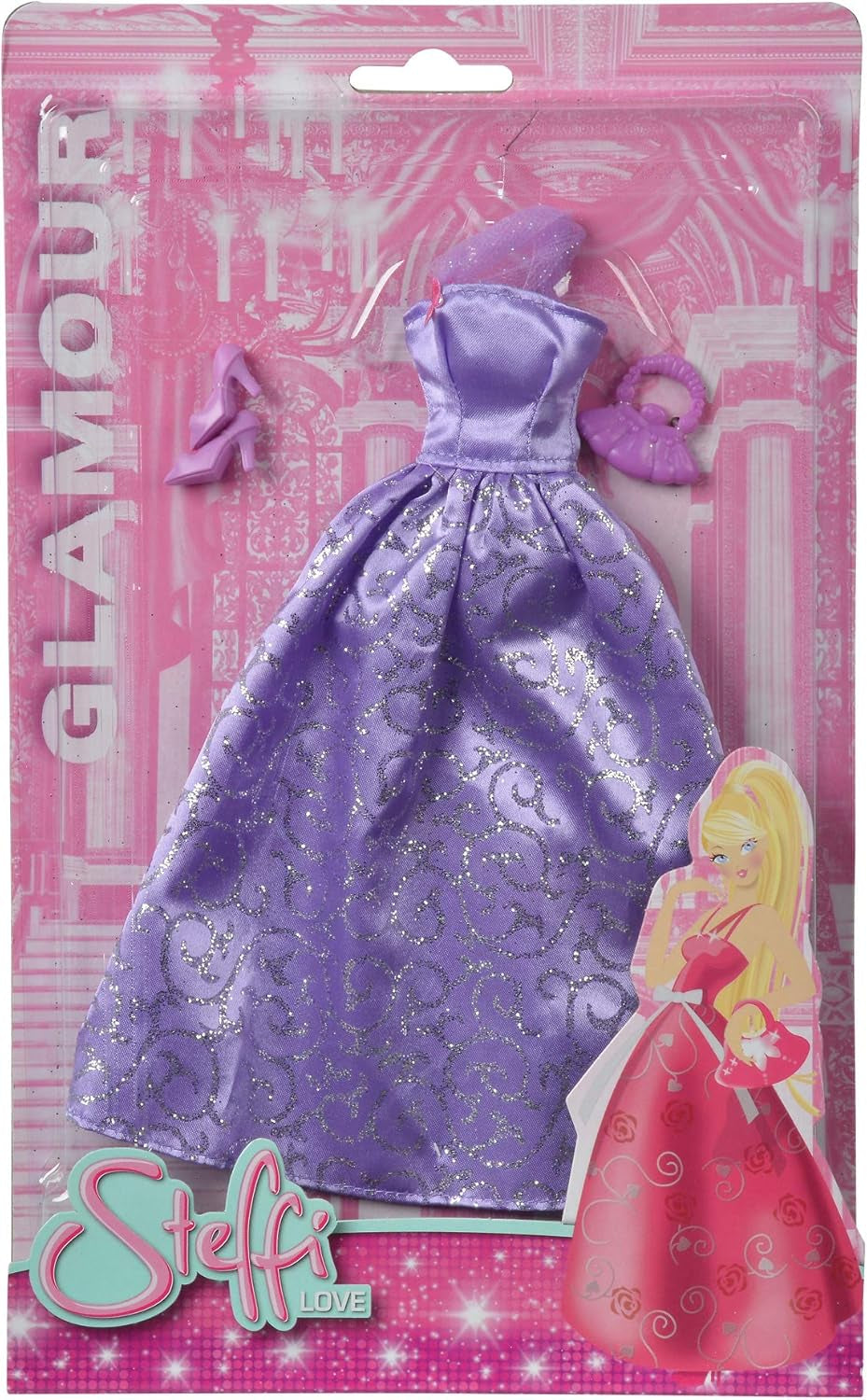Simba 105723369 – Steffi Love Glamour / Puppenkleidungsset / 3 verschiedene Artikel / Nur ein Artikel ist im Lieferumfang enthalten / Ballkleid für alle 29-cm-Puppen / Puppe nicht im Lieferumfang enthalten