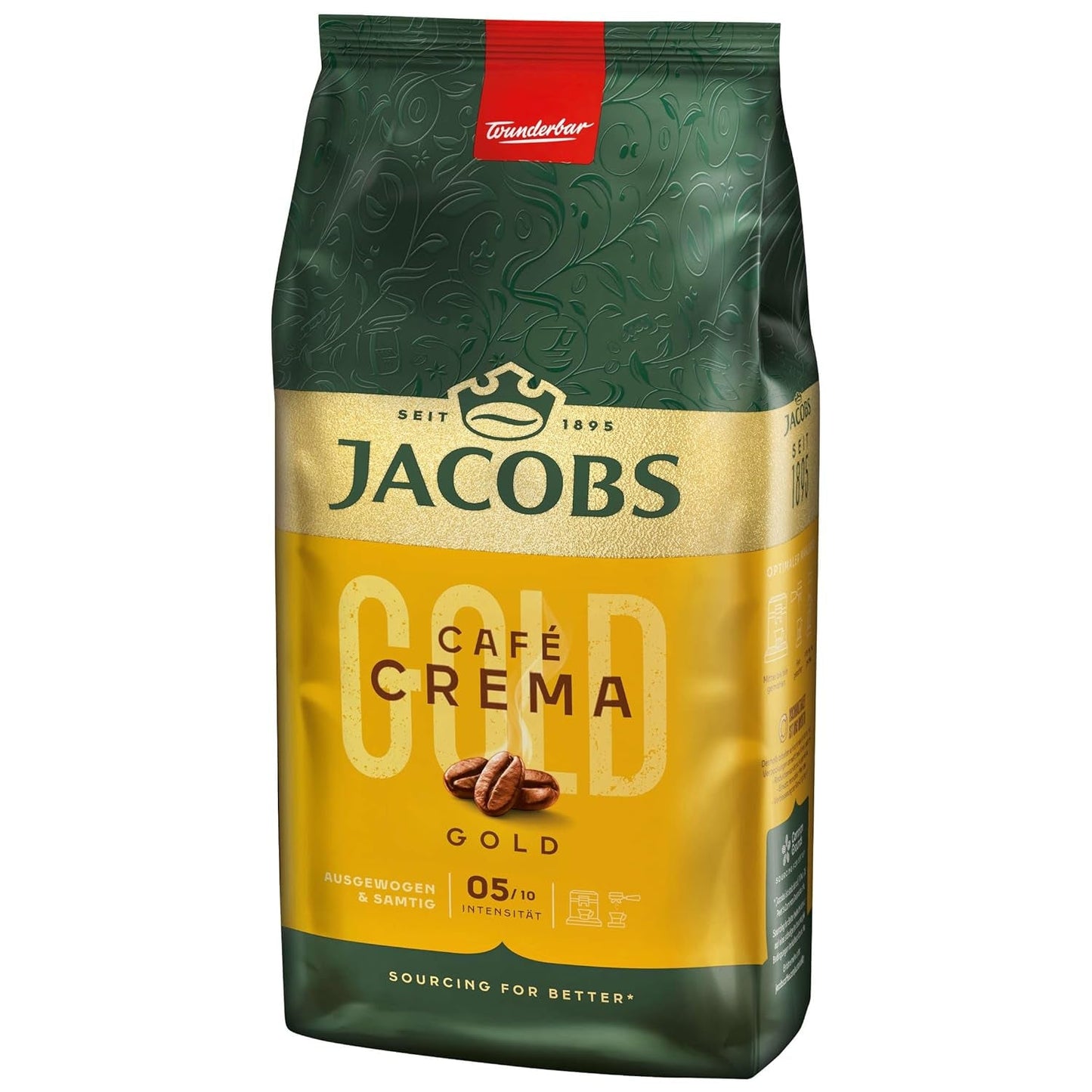 Jacobs Expert Roast Cafe Crema Gold, Kaffee ganze Bohnen (4 x 1 kg)