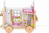 Goki 51477 – Kleines Hygge-Haus aus Holz und Stoff für Mini-Puppen, bewegliches Puppenhaus im skandinavischen Stil, 38 cm x 27 cm x 33 cm, 40er-Set, ab 3 Jahren. Puppenhäuser Naty Shop Standardtitel