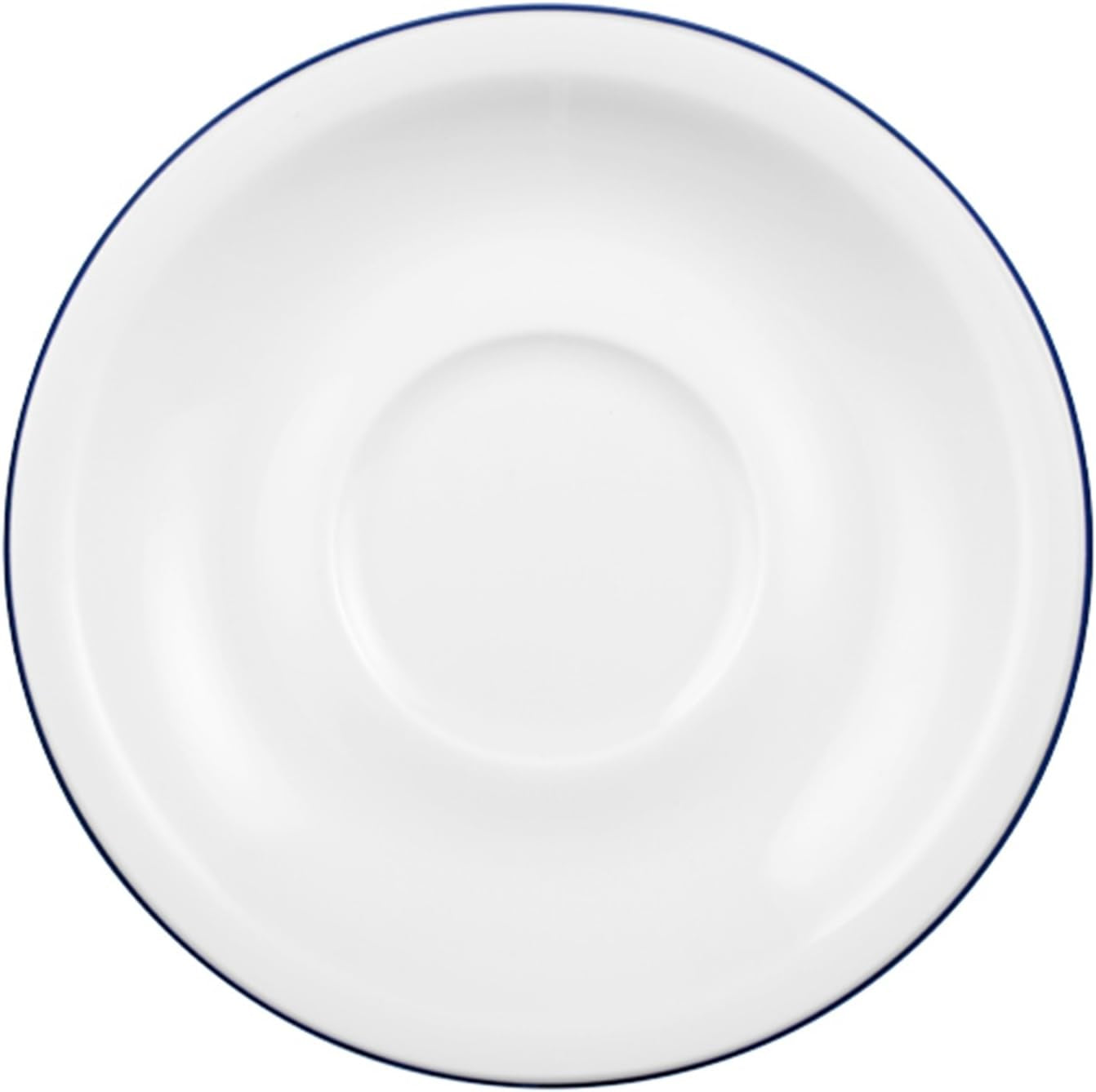 Seltmann Weiden 18-teiliges Kaffeeservice | Kompaktserie, blauer Rand | Das Set beinhaltet 6 Frühstücksteller, 6 Kaffeetassen und 6 Untertassen, blau