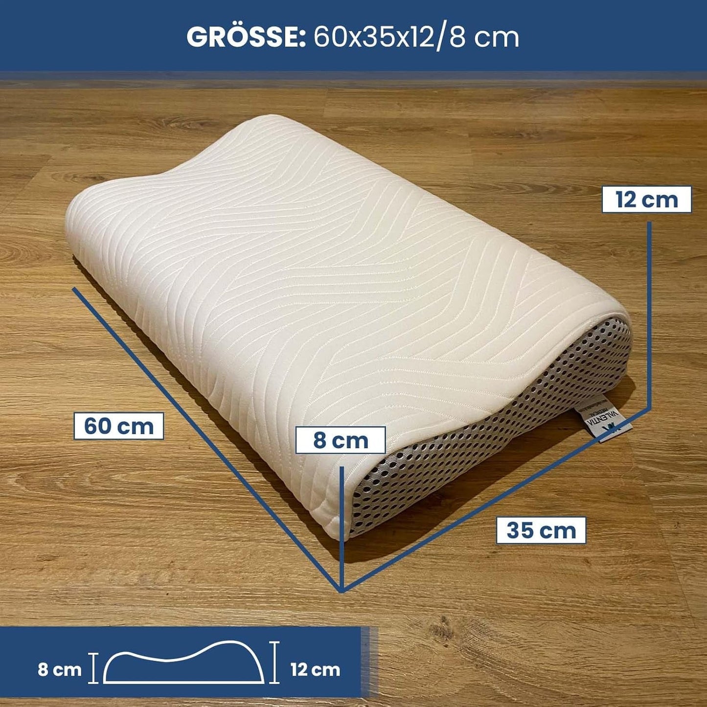 Valentia Medical Memory Foam Nackenstützkissen Orthopädisches Nackenschmerzkissen Memory Foam Nackenkissen Ultraweicher waschbarer Bezug Zervikale orthopädische Kissen Naty Shop