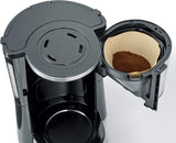 SEVERIN Espressomaschine „TypeSwitch“ mit Glaskaraffe und Timer, AromaSwitch zur Auswahl von 2 Brühoptionen, Digitaluhr mit Timerfunktion, für bis zu 10 Tassen, 1000 W, Edelstahl gebürstet-schwarz, KA 4826