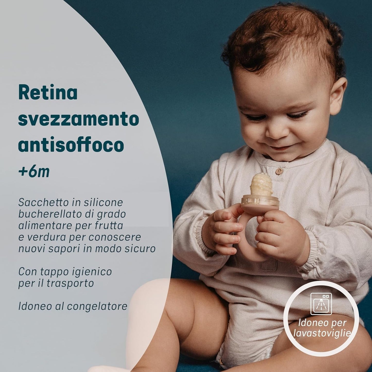 Suavinex Baby-Kauschutz aus lebensmittelechtem Silikon mit Deckel, leicht zu reinigen, spülmaschinen- und gefriergeeignet, beruhigt das Zahnfleisch, 6 Monate, grün