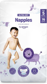 Amazon Ultra Dry Windeln, Größe 1 (2–5 kg) – Monatsbox, Weiß, 96 Stück (2 Packungen à 48 Stück) (ehemals Marke Mama Bear, identisches Produkt)