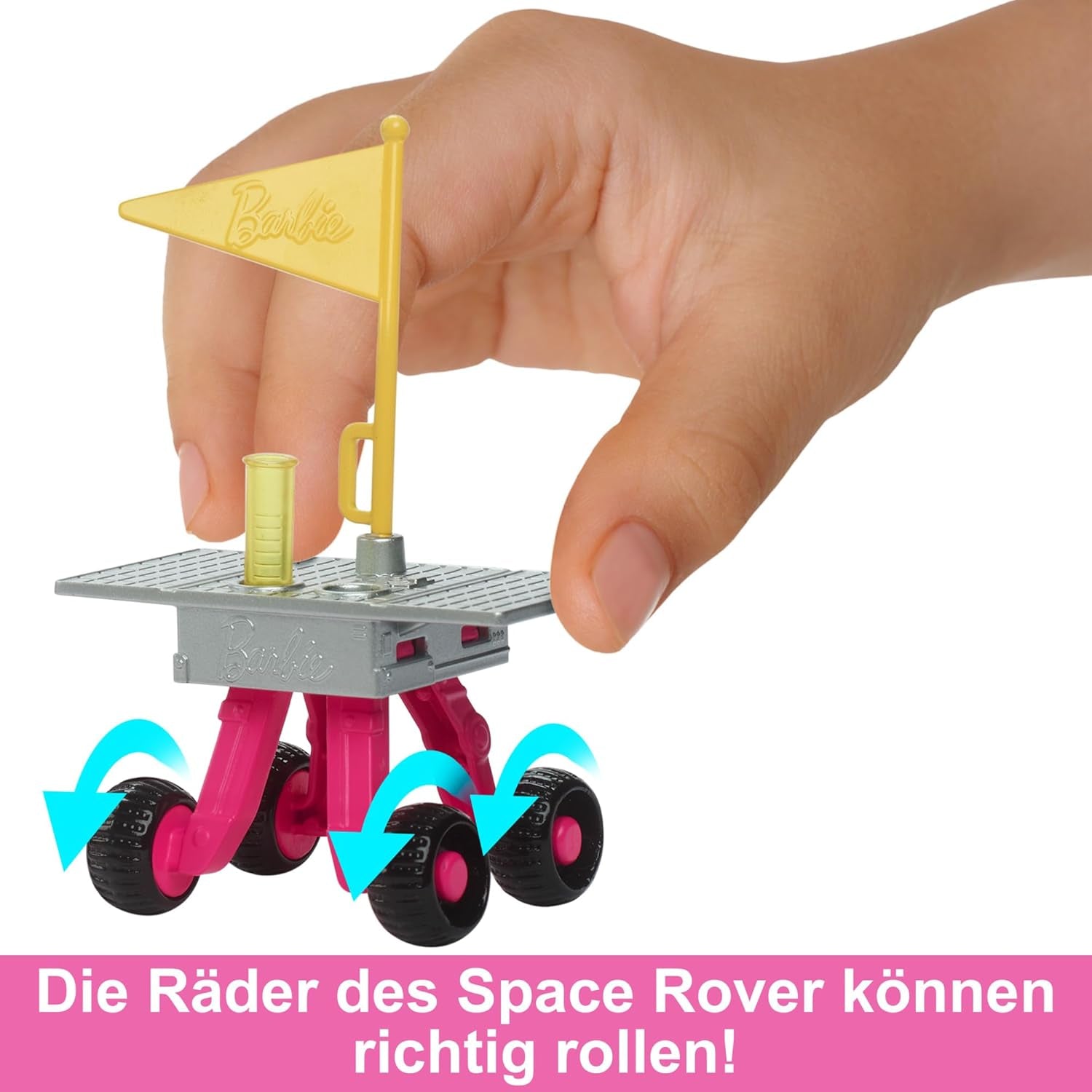 Barbie-Puppe zum 65. Jubiläum und 10 Zubehörteile, brünettes Puppen-Astronauten-Set, Rover auf Rädern, Weltraumhelm mit anpassbarem Visier und mehr, HRG45 Naty Shop Dolls
