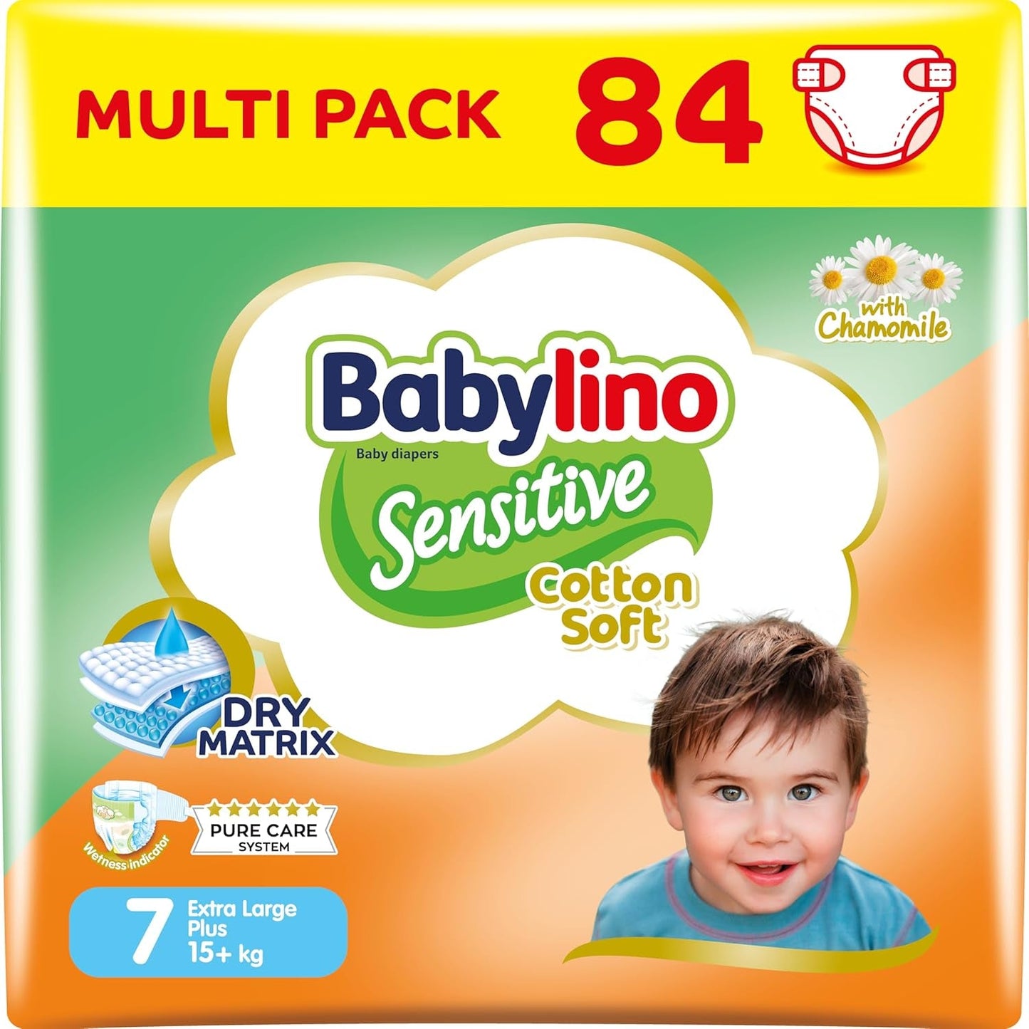 Windeln für empfindliche Babys, Größe 7, extra groß plus (+15 kg), 14 Stück