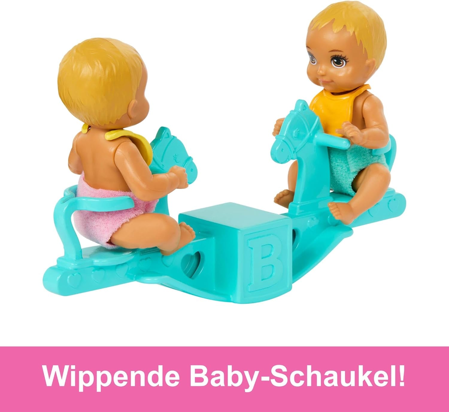 Barbie Skipper-Puppe und Kinderzimmer mit Zubehör, einschließlich Zwillingspuppen, 1 Kinderbett, 1 Schaukel, 1 Wippe und mehr, HXM99 Naty Shop Dolls