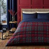 Night Lark Bettdecken- und Kissenbezug-Set, 10,5 Tog, Einzelbett, klassisches rotes Schottenmuster, luxuriöse Bettwäsche, hypoallergen, maschinenwaschbare Bettdecken und Bettdecken Naty Shop