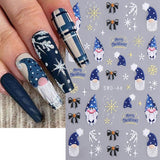JMEOWIO Nagelsticker Weihnachten 6 Blatt Nail Art Sticker Selbstklebend Nagelaufkleber Schneeflocke Winterurlaub Niedliche Dekoration Nageldesign Zubehör
