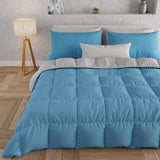 PETTI Artigiani Italiani – Winterdecke für Doppelbetten, Maxi, einfarbig, doppelseitig, weiß, grau, 100 % Made in Italy. Bettdecken und Steppdecken Naty Shop Hellblau Grau Una Piazza E Mezza