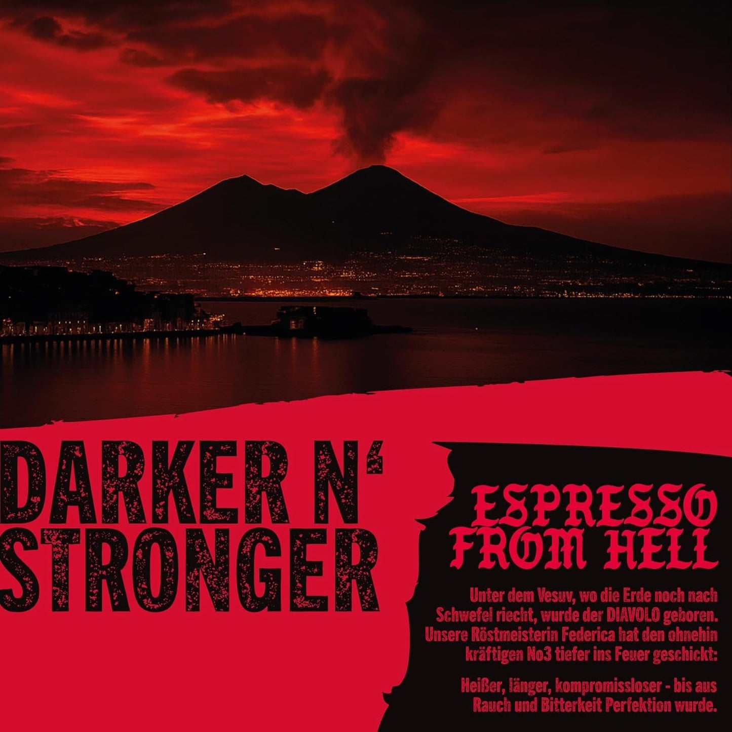 DEAD OR ALIVE DIAVOLO – Extra dunkler Espresso – 100 % Robusta – Extrem stark – Niedriger Säuregehalt – Stabile Creme – Ganze Bohnen 1 kg – Naples Roast