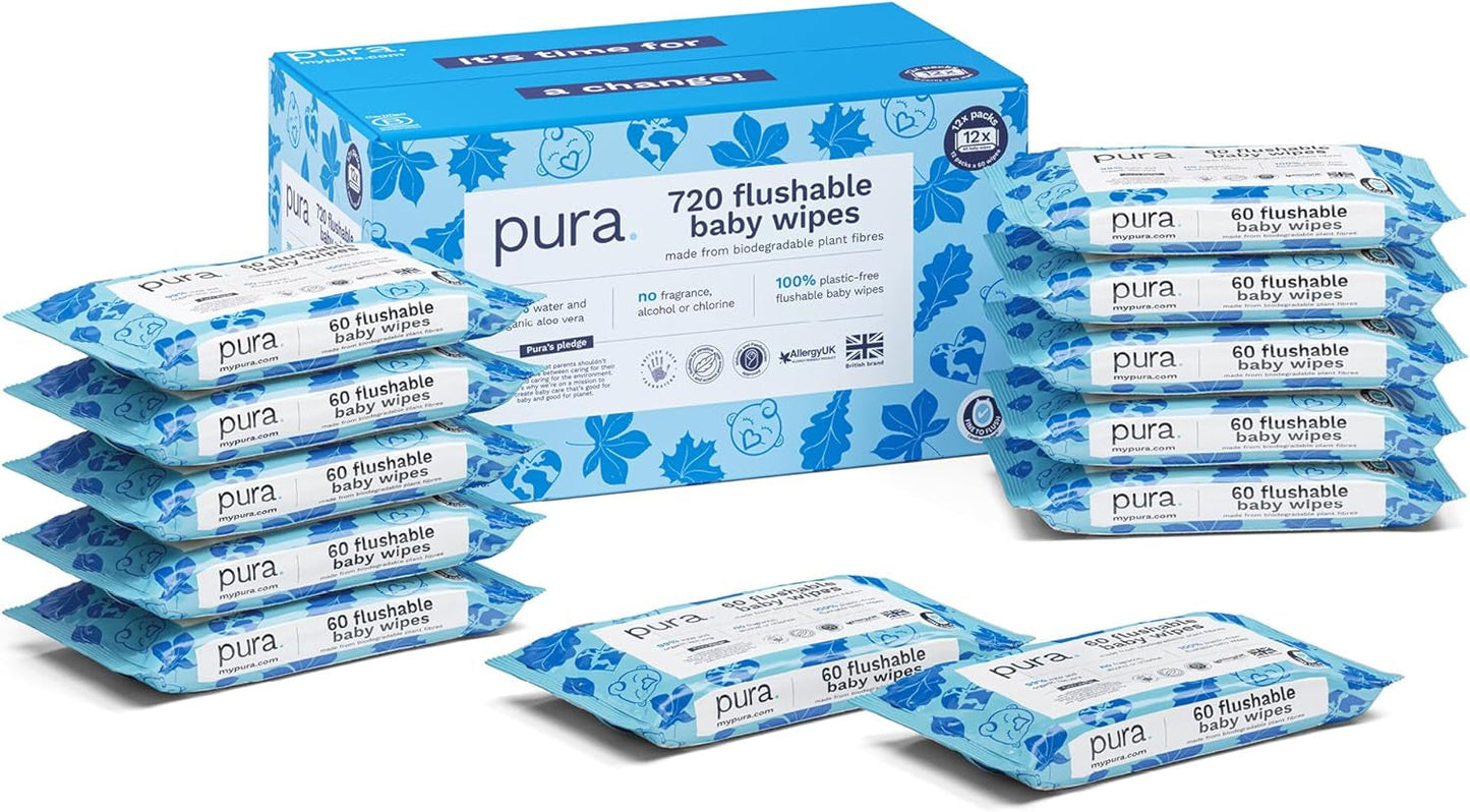 Umweltfreundliche Einweg-Babytücher für empfindliche Babyhaut, 70 Tücher (1 Packung), 99 % Wasser, 100 % plastikfrei, für empfindliche Haut, die zu Ekzemen neigt, bei Neugeborenen, biologisch abbaubar, vegan