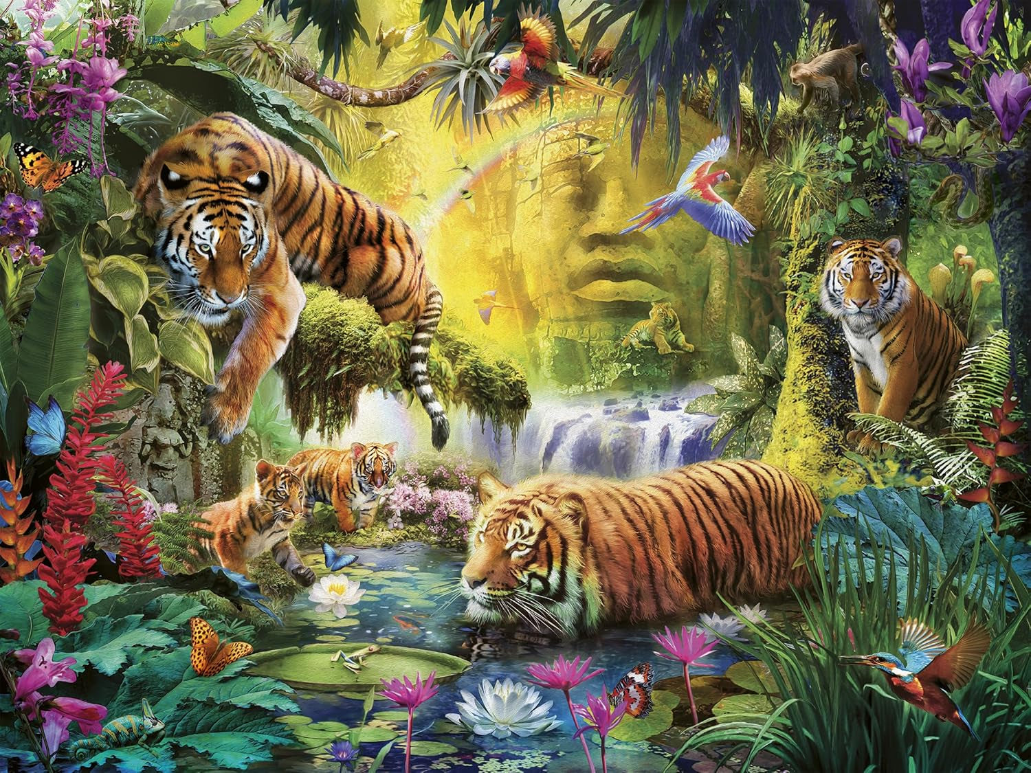 Ravensburger Puzzle 12000696 - Idylle am Wasserauge - 1500 Teile Puzzle für Erwachsene und Kinder ab 14 Jahren, Tigermotiv-Puzzle Puzzle Naty Shop Neues Design