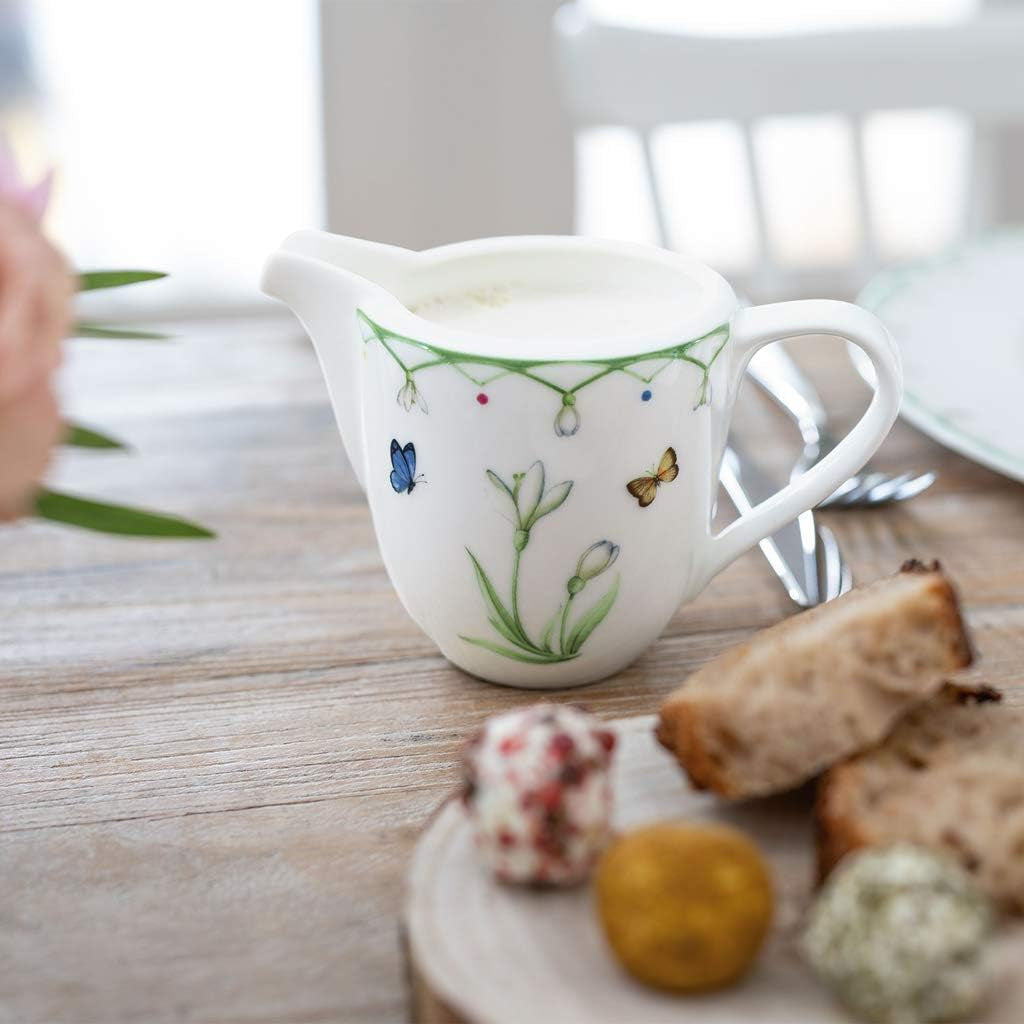 Villeroy & Boch Milchbecher Colourful Spring, 280 ml, Premium Porzellan, Weiß/Mehrfarbig